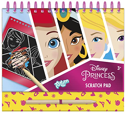 Disney Pincess Scratch Book: Libro per Graffi e colorare con Stencil e Adesivi Glitterati con Le Principesse Disney Come Cenerentola, Rapunzel, Belle UVM. Activity Book per casa e in Viaggio