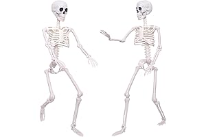 2-Pack 3-Foot Skeletons: Lifelike and Posable for Spooky Halloween Decor