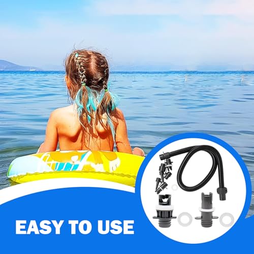 Paddle Board Pump Adapter Set, Practical Paddle Board Accessories, 1 Pump Hose 6 Air Nozzles, for Inflatable Boats, Rafts, Kayak, Floats3