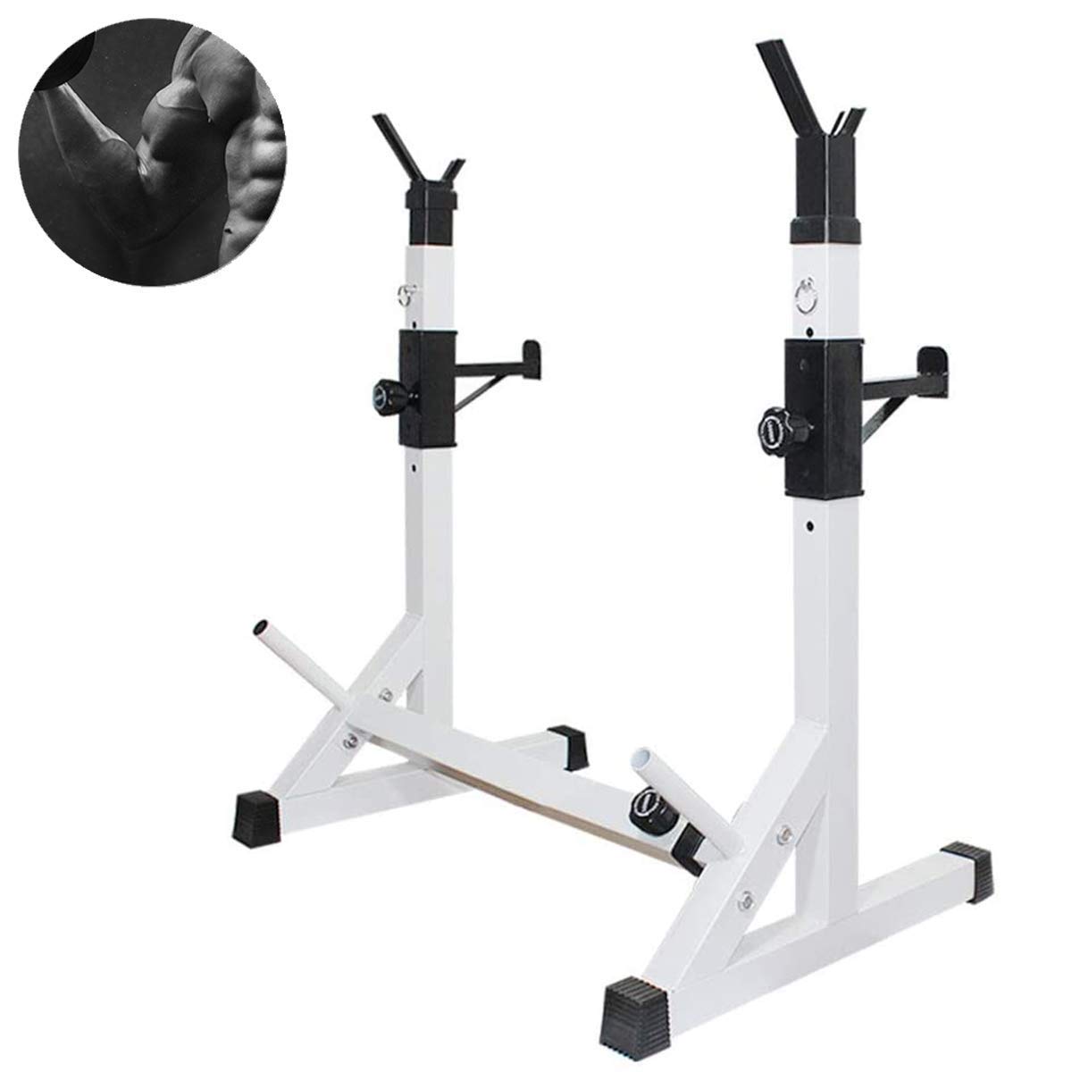 Soporte para sentadillas ajustable para gimnasio en casa, multifunción, para levantamiento de pesas, soporte para barra, soporte para levantamiento de pesas, soporte multifunción para levantamiento d