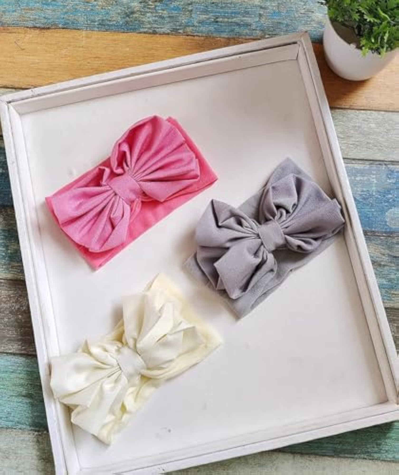 6 Pcs Premium Soft Bow Headband, Stretchable Patti Band