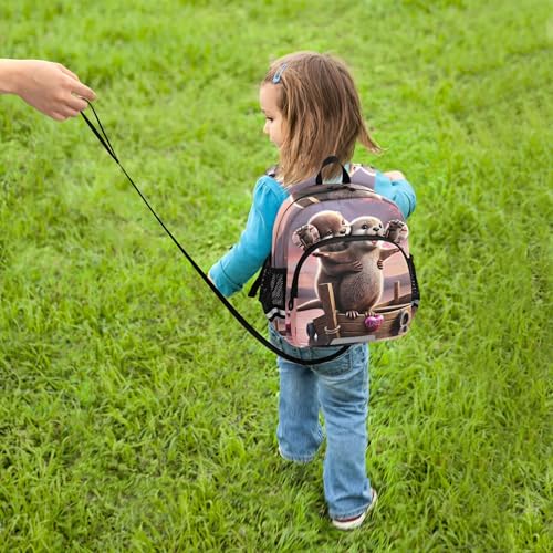 Joisal Cute Toddler Backpacks for Kids Gift Pink Small Backpack for Kids Girls Cute Otter Couple Love Boat S 7L4