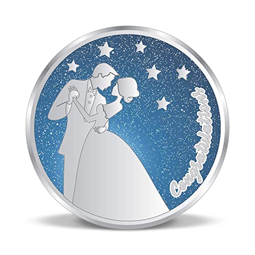 Image of ACPL Precious Moments BIS Hallmarked Wedding-Anniversary Marriage Gift 999 Pure Silver Coin 10gm 20gm 50gm 100gm