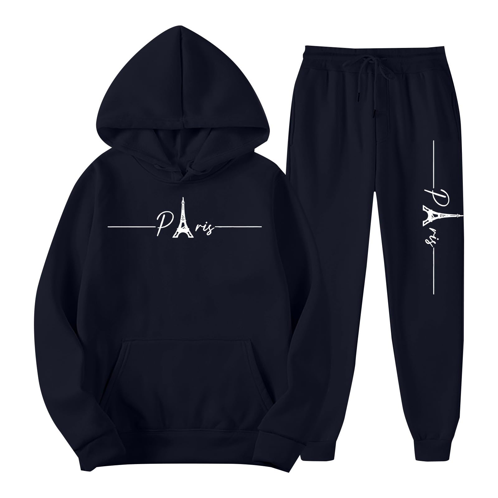 Conjunto completo de chándal con capucha, sudadera y pantalones deportivos