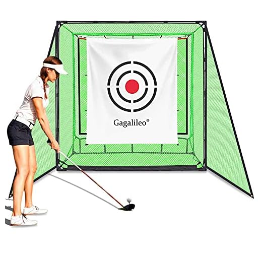 Gagalileo Golf Net Hitting Cage Practice Driving Net High Impact Double Back Stop Training Aid Automatic Ball Return Net for Backyard 6.6X3.3X6.6FT with Two Side Nets and Target