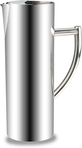 GWENBHMTOOL 47oz Stainless Steel Water Pitcher Cold Drinking Pitcher with Ice Guard Multifunctional Water Carafe for Home Hotel Restaurant