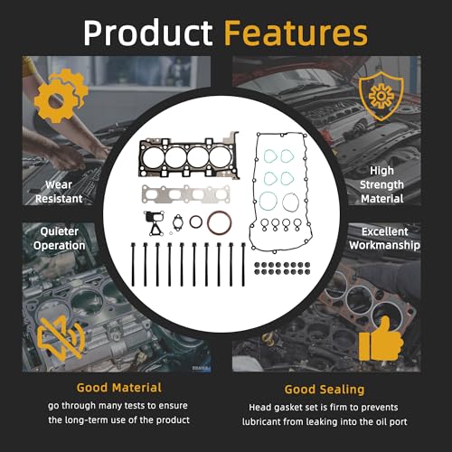 Image of Head Gasket Set with Bolts, 2.0L, HGB1170 ES72267, for Dodge Dart 2013 2014 2015 2016 2.0L L4 1995cc 122cid DOHC 16V(44pcs)