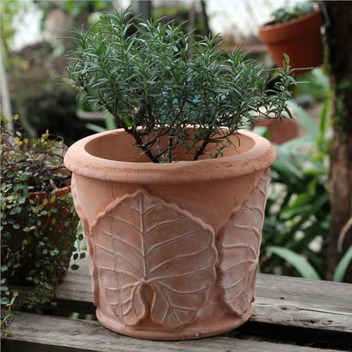 Pots de fleurs en céramique blanche et grès rouge rétro Yofab