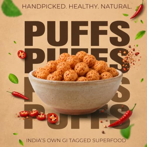 Image of ROOTIVAFIT Quinoa Puffs Peri Peri Flavour, Roasted Not Fried, Rich in Fibre, Made with Jowar and Quinoa Flour, 80 g, Pack of 1 | New
