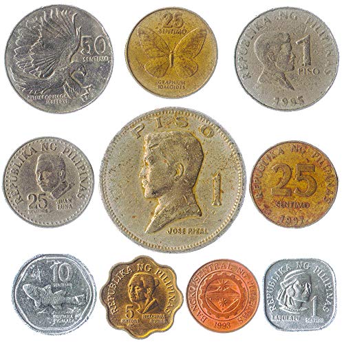 10 Monedas Antiguas De Filipinas. Monedas Coleccionables De Asia del Sur: Sentimos, Piso. Ideal para Banco De Moneda, Sostenedores De Moneda Y Album De Monedas