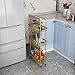 Rozsuwany wózek kuchenny o szerokości 20 cm z uchwytem, dom biuro złote wąskie regały, wąskie łazienki / pralnia wieża do przechowywania, obciążenie 25 kg