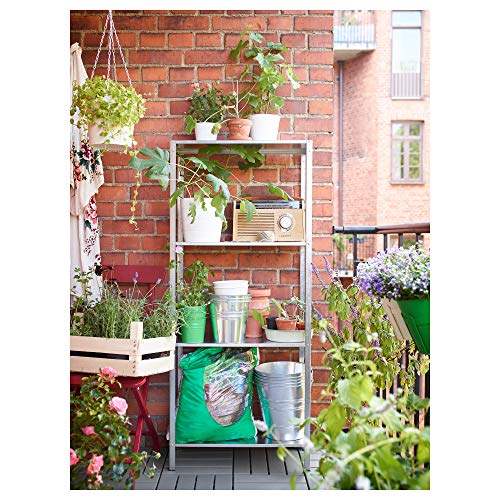 Image of IKEA Alloy Steel Hyllis in /Outdoor Shelving Unit(60X27X140 Cm,23 5 /8 X 10 5 /8 X 55 1 /8 inch),Grey