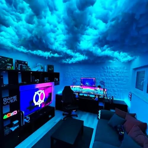 Joytar 3D Thundercloud LED Light Kit DIY Cotton Cloud Lights Music Sync Multicolor Atmosphere Strip Light Wall Ceiling Lights for Bedroom Gaming Room Party Decoration(2M)