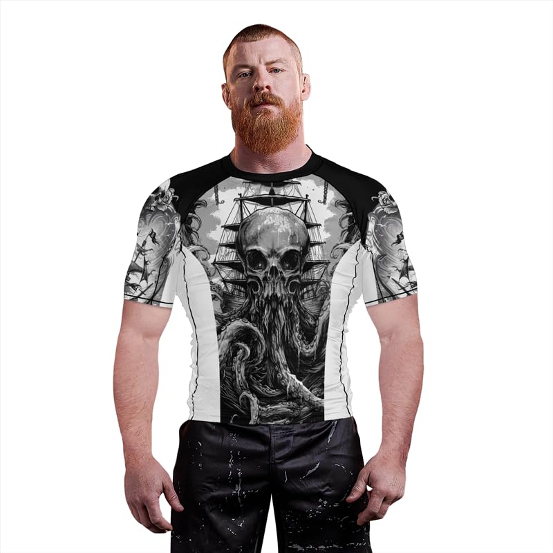 Kraken Compression Shirt Short Sleeve Baselayer Skins Rash Guard for MMA BJJ Jiu Jitsu4