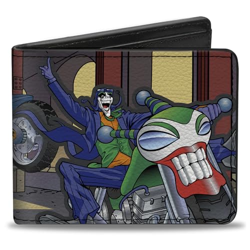 DC Comics Wallet, Bifold, Batman Chasing Joker On Motorcycle In Tunnel Scene, Vegan Leather
