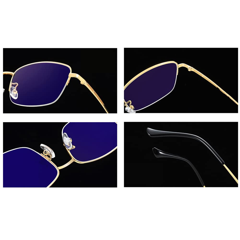 RICCIE Gleitsichtbrille Herren aus Reintitan antiblau Lesebrille, asphärisches Harzglas Schutzbrille Dioptrien +1,0 bis +3,0,02,+1.0