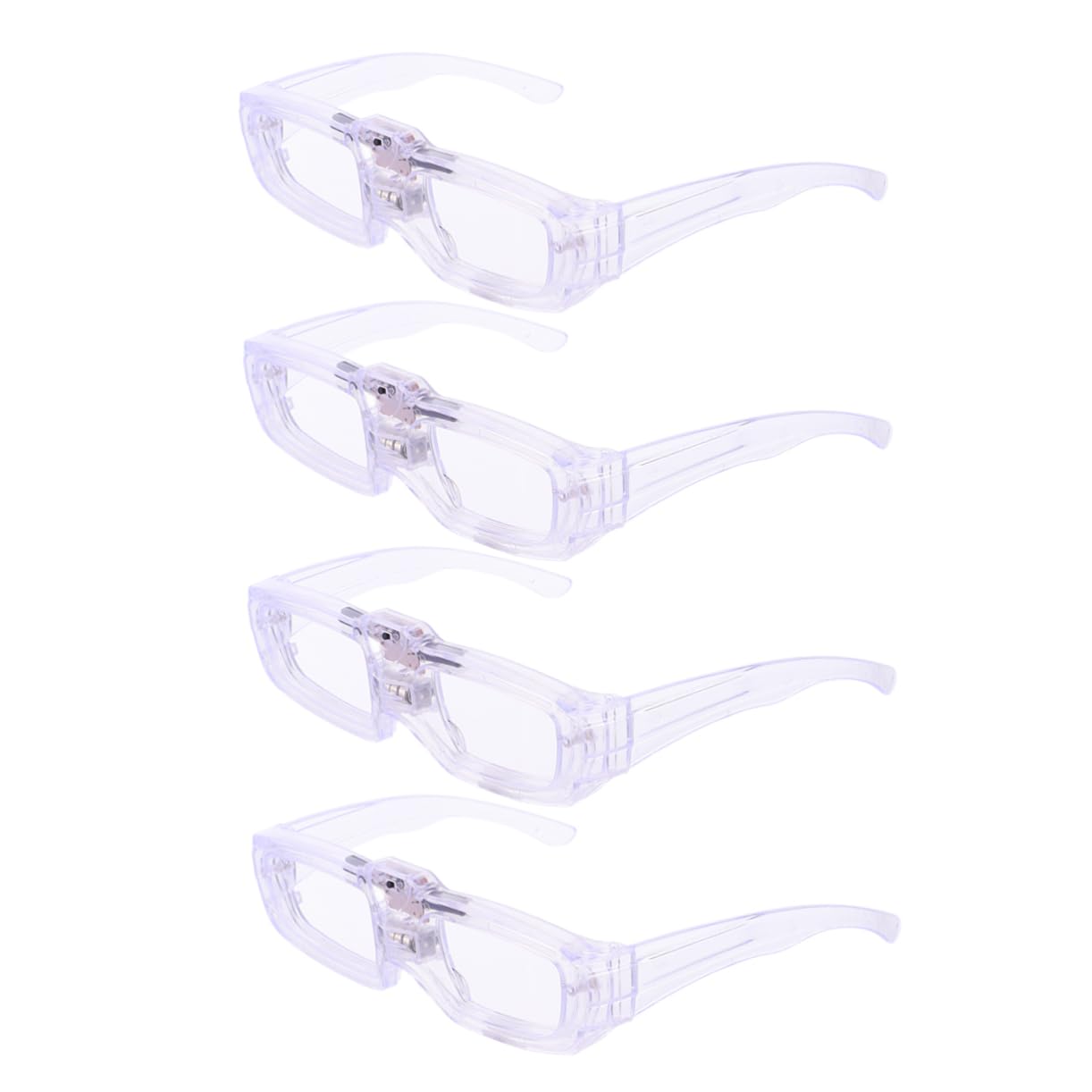 Didiseaon 4pcs Festival Glasses Neon Sunglasses Round Glow Party Decorations Luminous Eyeglasses Random