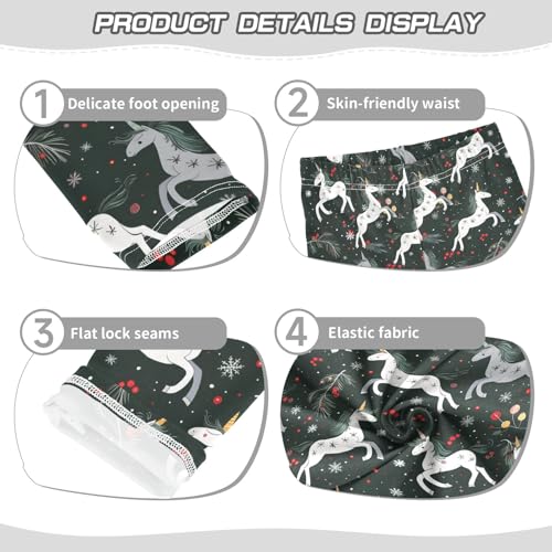 senya Girls Printed Leggings Yoga Pants Christmas Unicorn Pattern for Kids in 4t to 10 Years, 4T3