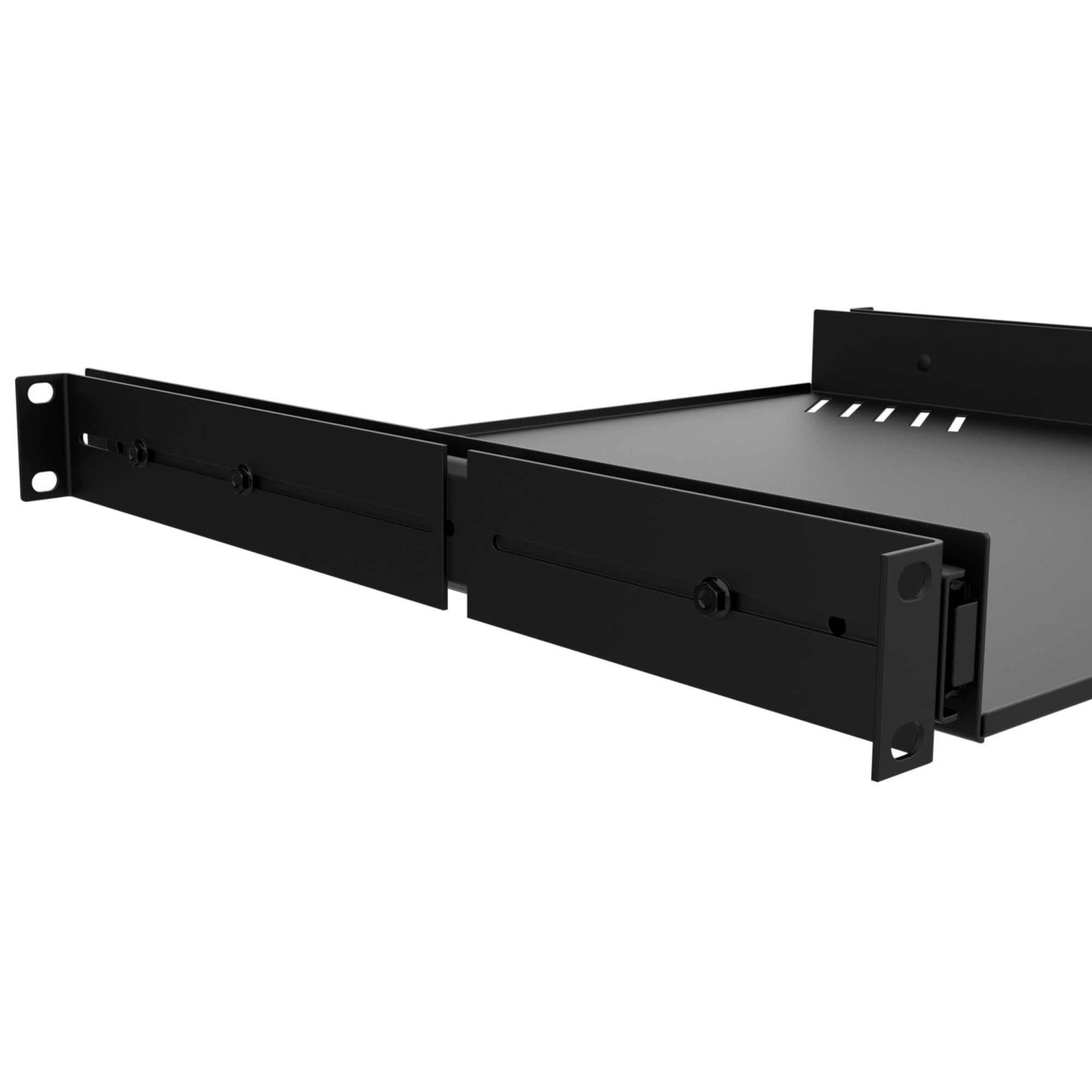 Audibax Pro Rack Drawer Ext 1U - Vassoio Scorrevole con Griglie 1U per Rack da 19 pollici - Ripiano Rimovibile 482,6 mm di Larghezza x 376 mm di Profondità - Realizzato in Acciaio - Capacità 8 kg