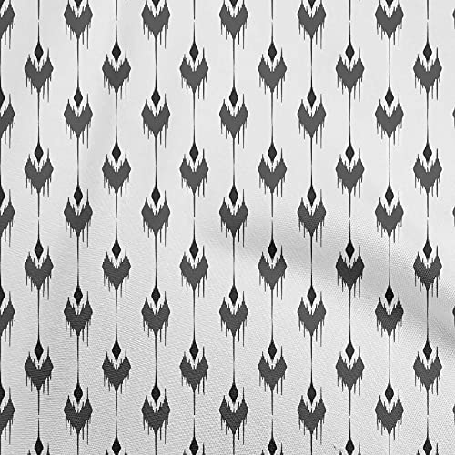 oneOone Cotton Flex Black Fabric Ikat Sewing Craft Projects Fabric Prints By Yard 40 Inch Wide