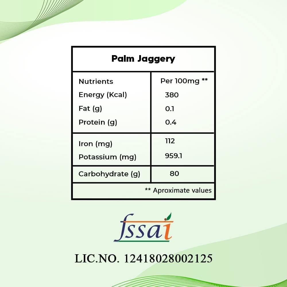 ATS Premium Palm Jaggery 2 kg/Panaivellam/Nutrient Rich/Karupatti/Bella/Additives & Preservative Free Natural Jaggery/Certified Organic