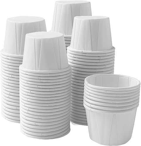 Miniatura 4 de Vakly Vasos de papel desechables pequeños para medicina de soufflé de 12 onza paquete de 1000 tazas para distribución de medicamentos, píldoras,