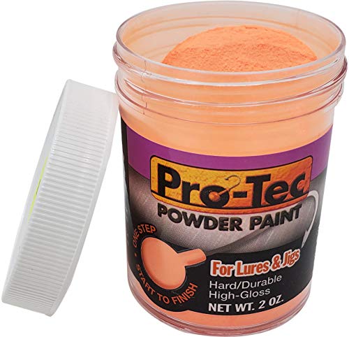Pro-Tec Jigs and Lures Powder Paint, Jig Head Fishing Paint, Fishing Lure Paint (Glow Blaze Orange)