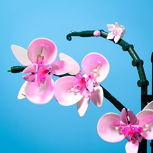 Miniatura 6 de Kyglaring Kit de iluminación LED solo juego de luces diseñado para Lego Orchid 10311 decoración de plantas, juego de construcción de modelos, sin