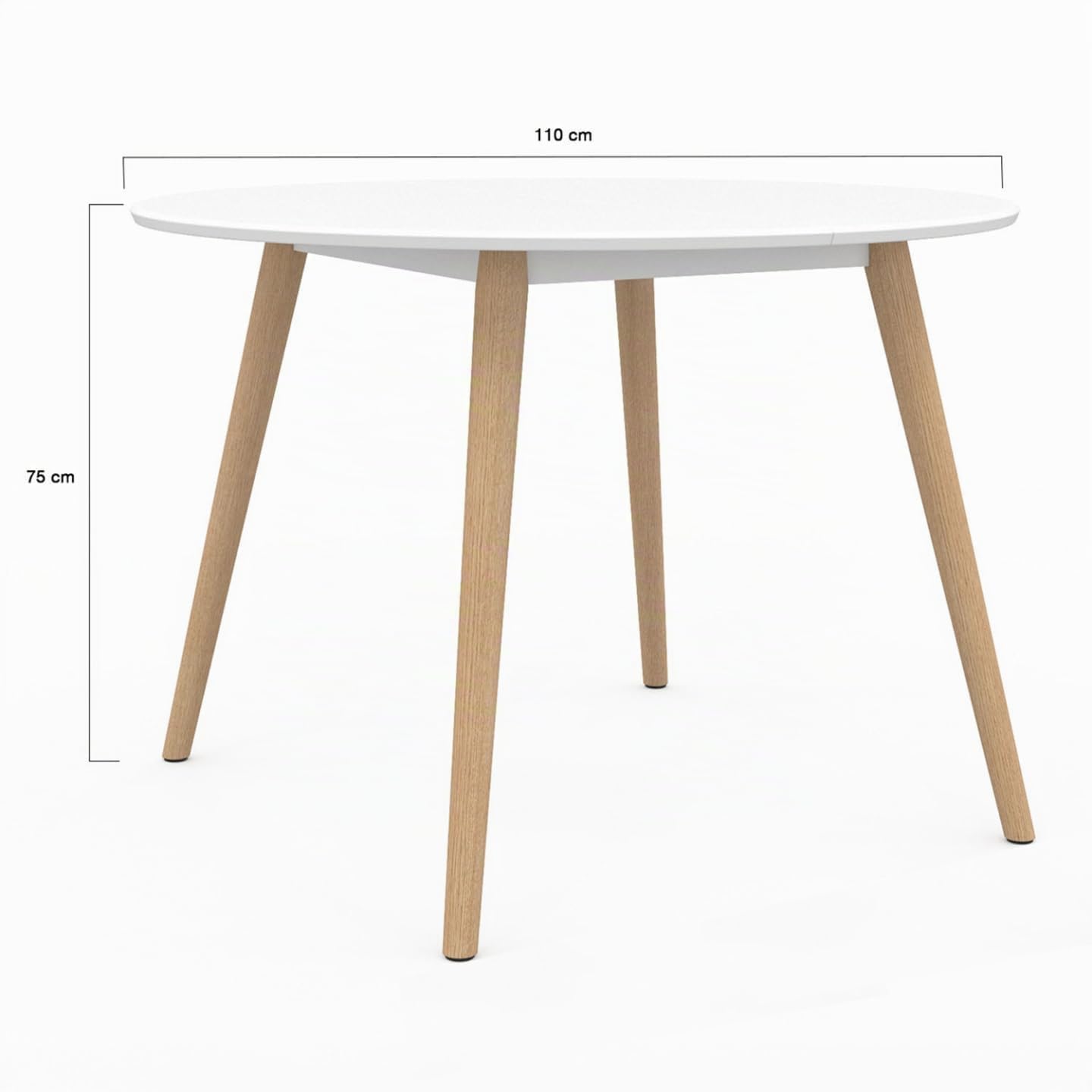 IDMarket - INGA Mesa de comedor redonda para 6 personas blanca 110 cm