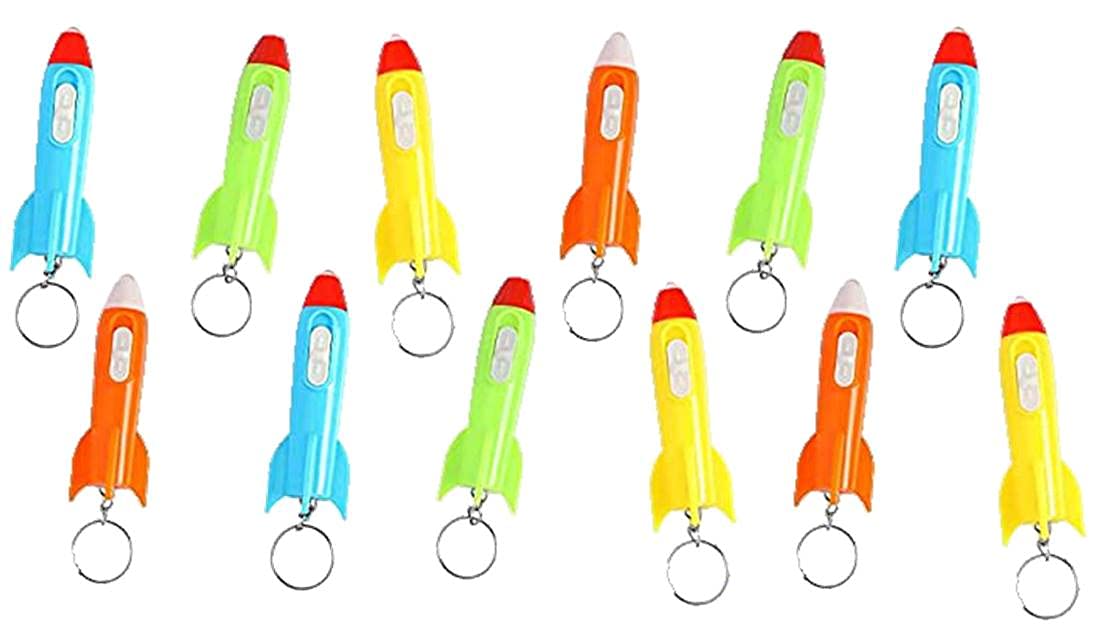 Birthday Popper Space Rocket Key Chain | Set of 12 | Multi-Color | for Space Cosmos Theme Return Gift | Pinata Filler for Birthday Return Gifts for