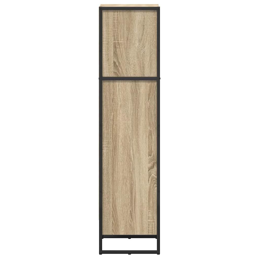 Regał na książki Sonoma 80 x 30 x 155 cm, materiał drewnopochodny, przemysłowy regał stojący ze stalowymi nogami, 3 półki, do salonu, sypialni, biura, nowoczesny design, trwały