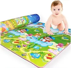 Tatame Infantil Dobrável 120x180cm | Tapete Térmico Educativo para Bebê e Criança | Estampas Coloridas e Portátil