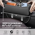 Car Seat Gap Filler, Universal Leather Car Storage Organizer, Premium Car Seat Storage Box, Adjustable Gap Filler for Keys, Cards(2 Pack)