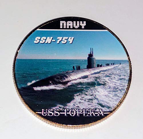 Navy USS Topeka Submarine Colorized Challenge Art Coin
