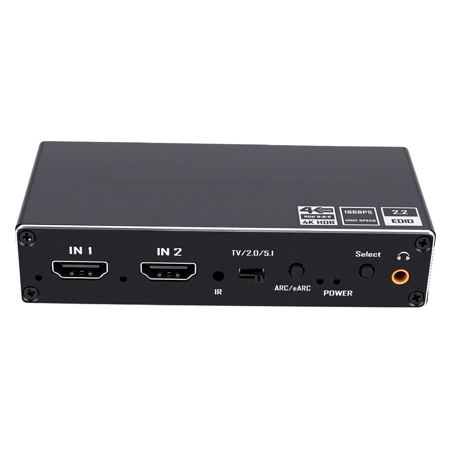 Tangxi Switcher HDMI 2.0 2 in 1 Uscita, Splitter HDMI ARC con Supporto Estrattore Audio 4K 60Hz, per HDTV, con Telecomando