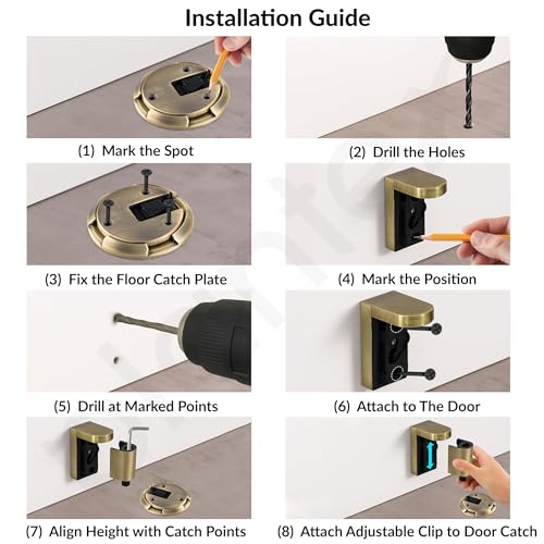 Image of Plantex Door Stopper for Home /Floor Mounted Door Holder /Door Stopper for Hotel /Office /Stops for Door - Pack of 1 (Brass Antique)