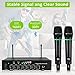 LiNKFOR UHF Handheld Rechargeable Microphone System, All Metal Dual Cordless MIC with Bluetooth, RCA Input/Output, 6.35mm Output for Karaoke Machine, Mixer, Sound Bar