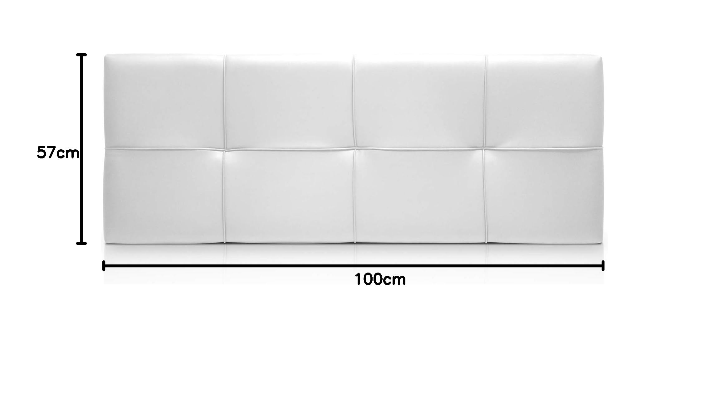 SUENOSZZZ-ESPECIALISTAS DEL DESCANSO Cabecero de Cama Square tapizado en Polipiel para Camas de 90 (100 x 57 cm) Polipiel Blanco
