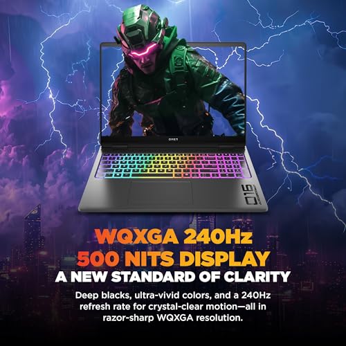 Image of HP Omen 16 Max, Intel Ultra 9 275HX, 12GB NVIDIA RTX 5070 Ti (32GB DDR5,1TB SSD) 240 Hz, 3ms, IPS, WQXGA, 16'' /40.6Cm, Win11, M365* Office24, Black, 2.75Kg, ah0190TX, RGB Backlit, AI Gaming Laptop