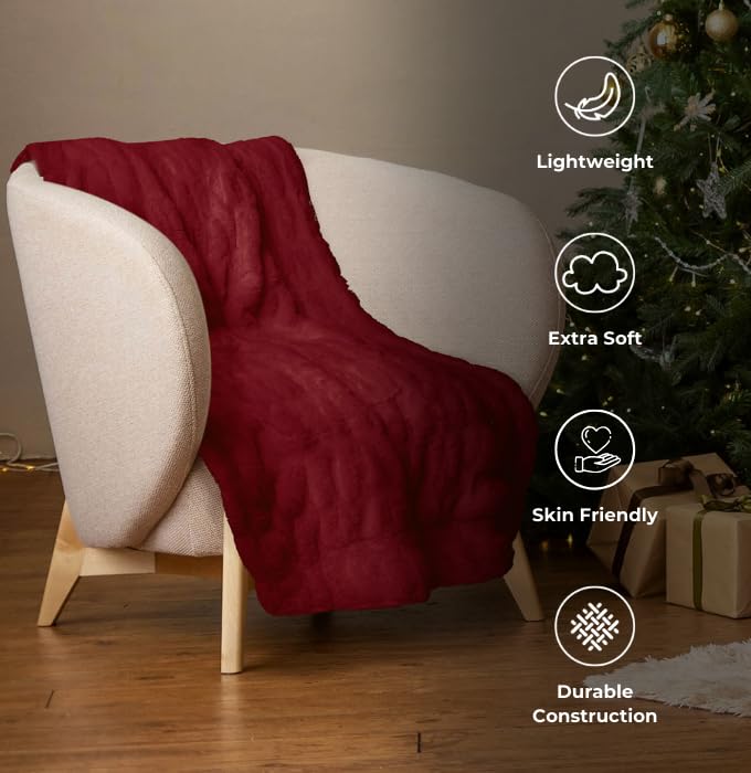 Amazon.com: Faux Fur Throw Blanket for Couch. Fleece Blanket for