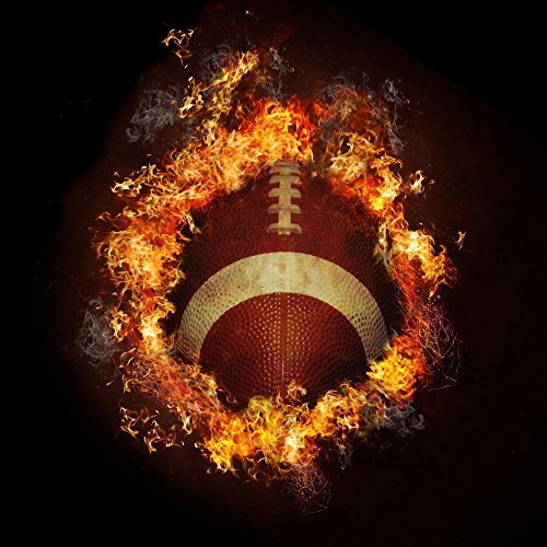 Wallmonkeys Football In Hot Fire Flames Wall Decal Peel And Stick Graphic Wm135760 (24 In H X 24 In W) #TOP1