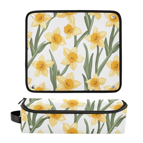 Bolsa de viaje amarilla para planchas de pelo resistente al calor miniatura 3