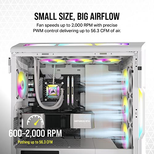 Corsair AF120 RGB SLIM, 120mm PWM Fluid Dynamic Bearing Fan Kit, Thin Profile for Small-Form Cases, Low-Noise, Up to 2000 RPM - Image 4