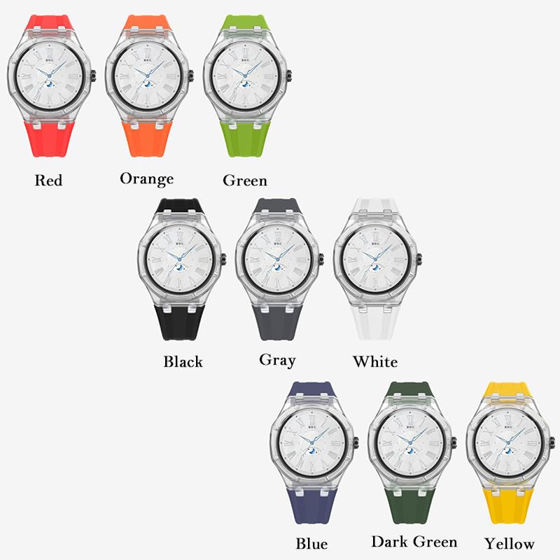 BUDAY Transparent Glacier Case Band Modification Kit For HUAWEI GT Cyber Watch Silicone Bracelet For GT Cyber Rubber Sport Strap Watchbands(Yellow)