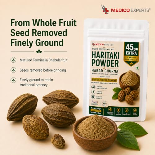 Image of Haritaki Powder 200gm + 45gm Extra | Haritaki Churna | Kadukkai, Karakkaya, Harde, Hirda, Inknut | Terminalia Chebula | FSSAI Certified, Lab Tested, No Additives
