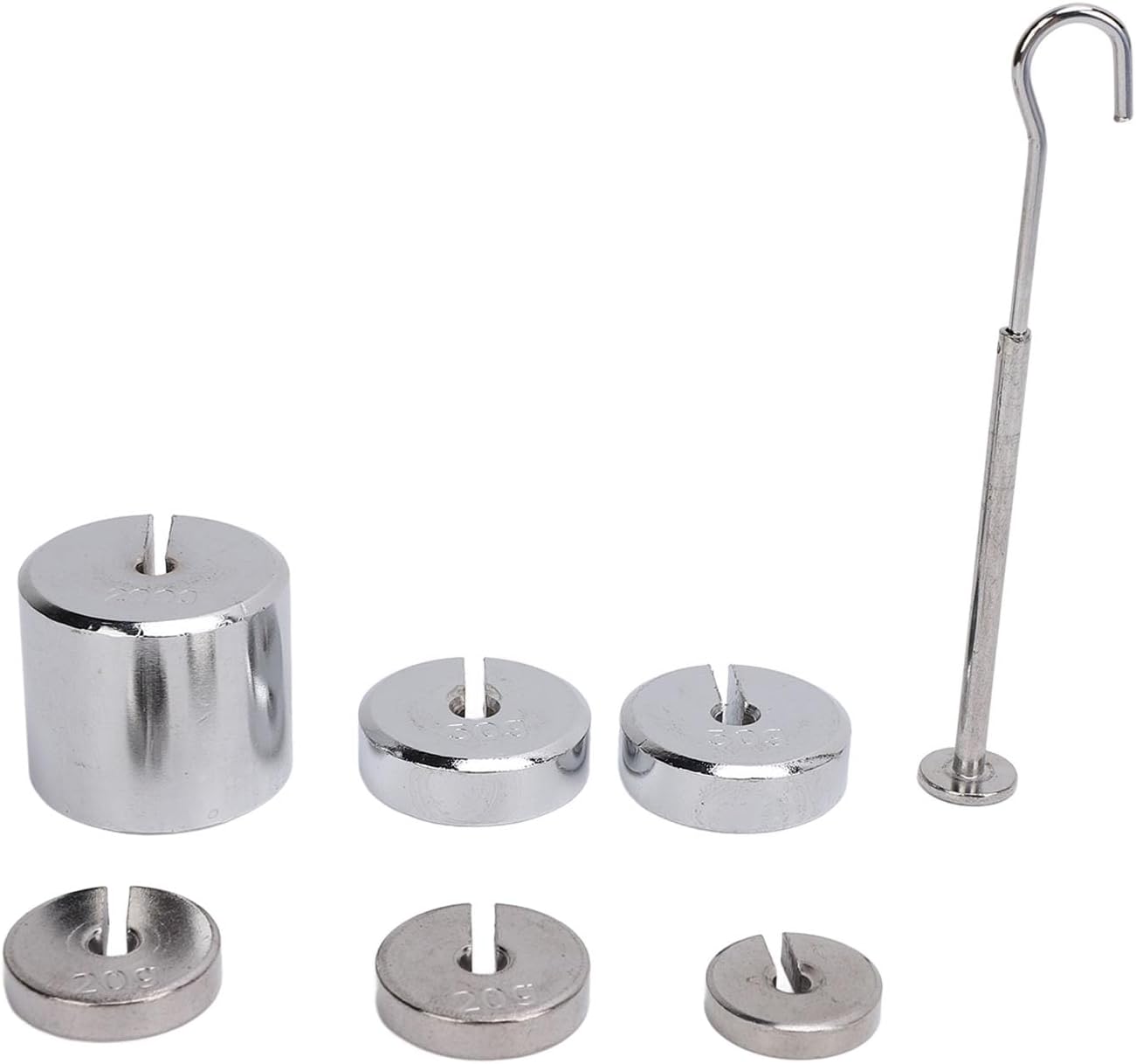EMUKOEP Lab Slotted Mass Set Chrome Plated Steel Correct For Class Research 200g 50g 20g 10g Slotted Weights
