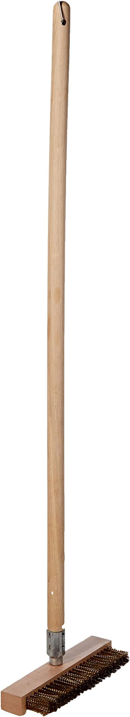 American Metalcraft 1597 Wood Handle Oven Brush, Aluminum-Threaded Tip, 40-Inch Handle