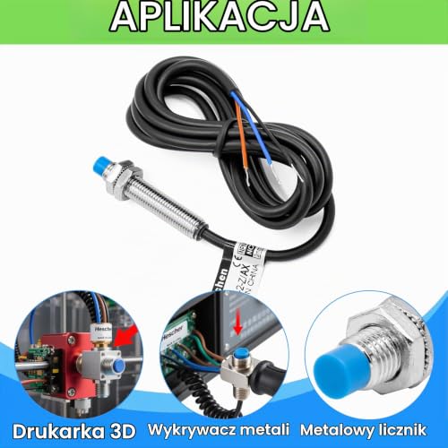 Heschen M8 Indukcyjny czujnik zbliżeniowy przełącznik Typ bez osłony LJ8A3-2-Z/AX Detektor 2mm 10-30VDC 200mA NPN Normalnie zamknięty (NC) 3-przewodowy