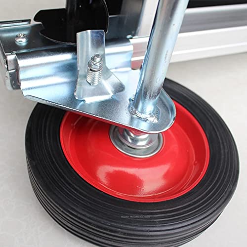 ChengBeautiful Sackkarre Faltende zusammenklappbare Handwagenwagenwagen mit griffigem tragbarem Leichter Aluminium-Aloy-Handwagen (Farbe : Silver, Size : 42x38x108cm) – Bild 4