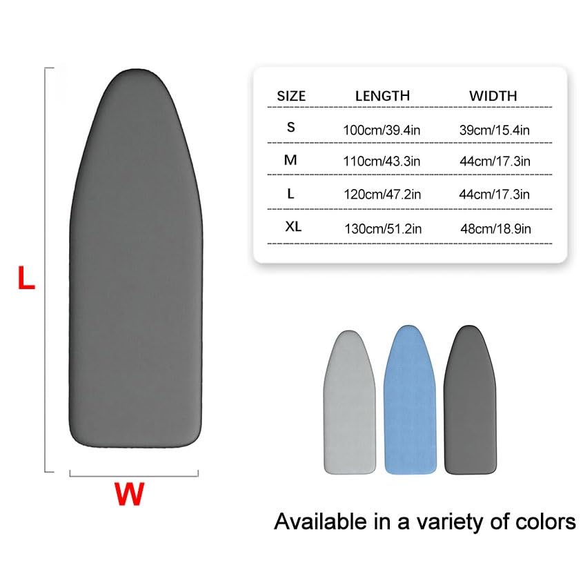 Bügelbrettbezüge in Standausführung, Dicke Polsterung, Kordelzug, Bügelbrett-Ersatz, Hitzebeständige Isoliermatte, Elastische Schnur, (Blue,X-Large)
